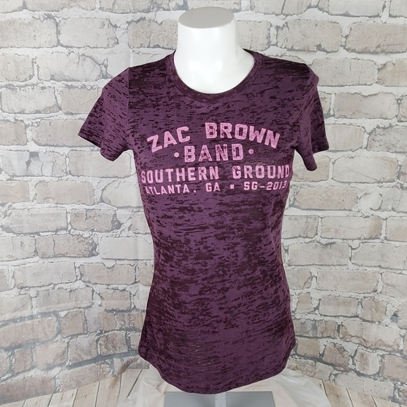 Zac Brown Band Tour TShirt  Purple Burnout XXS? - Picture 1 of 9